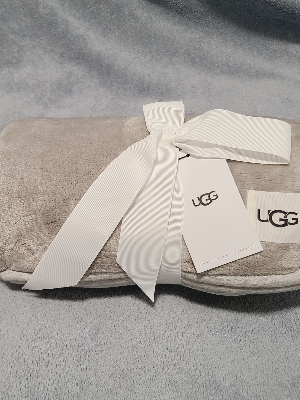 UGG Light Grey Throw Blanket